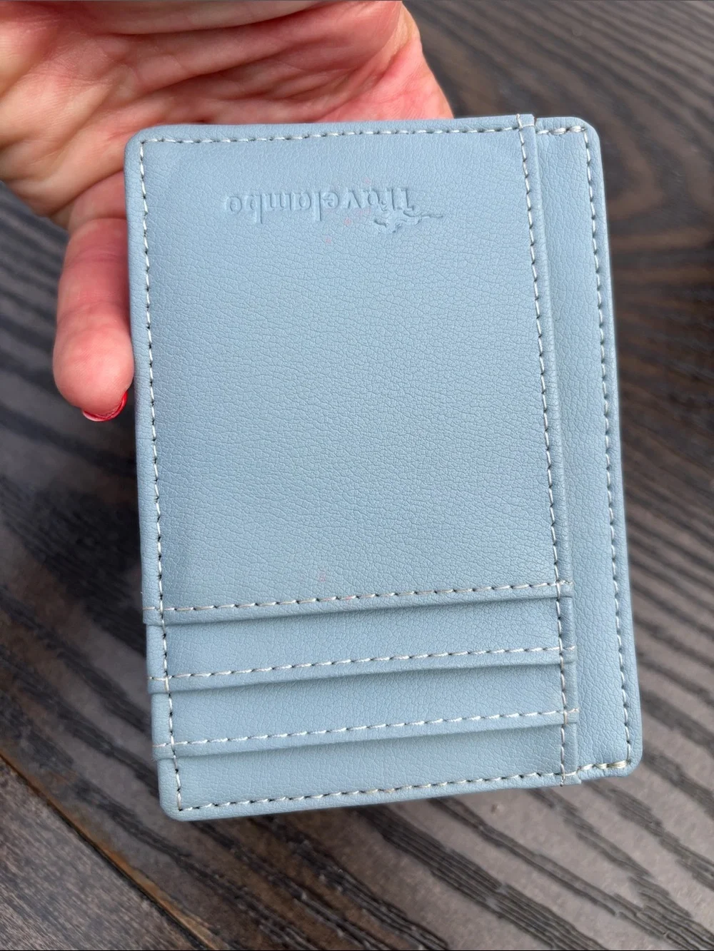 Travelambo Light Blue Slim Card Holder Wallet RFID blocking - Picture 6 of 8